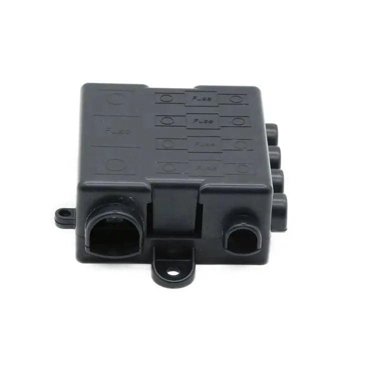 MEGA fuse input and four-way MIDI fused distribution block for 12V and 24V systems