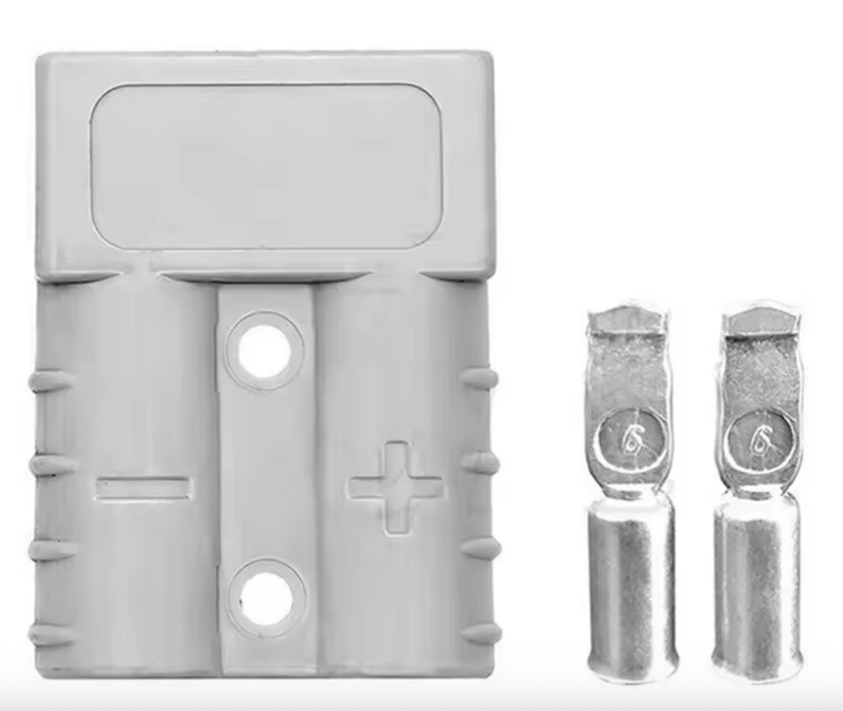 Grey 50A Anderson style connector housing with two terminals