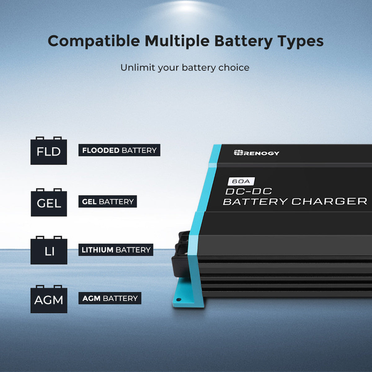 Renogy 60A DC-DC battery charger technical detail image