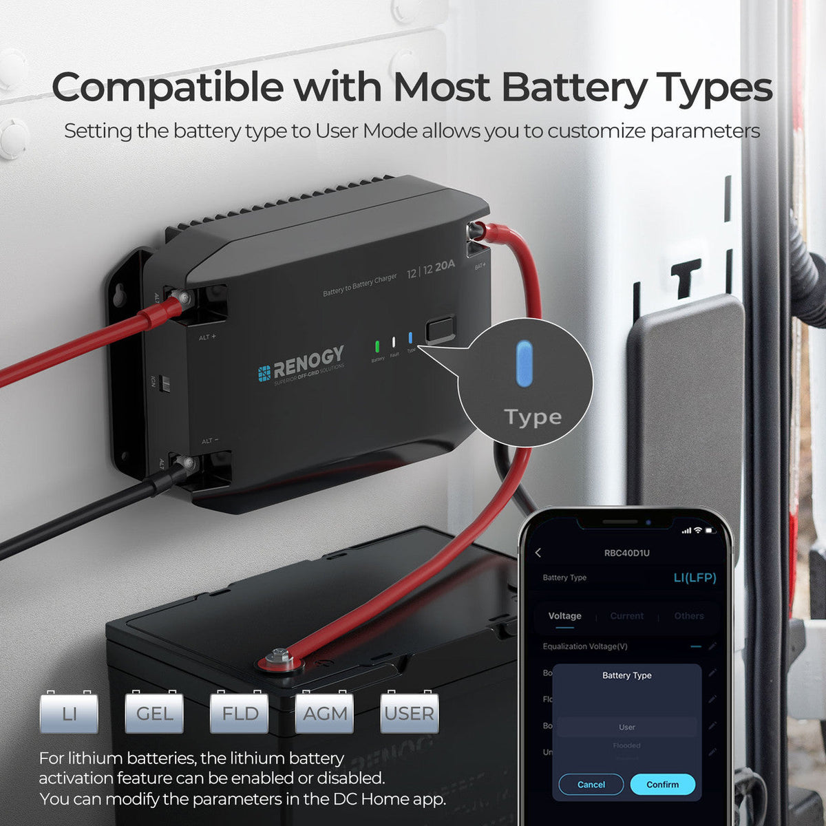 Renogy 20A DC-DC battery charger detail image