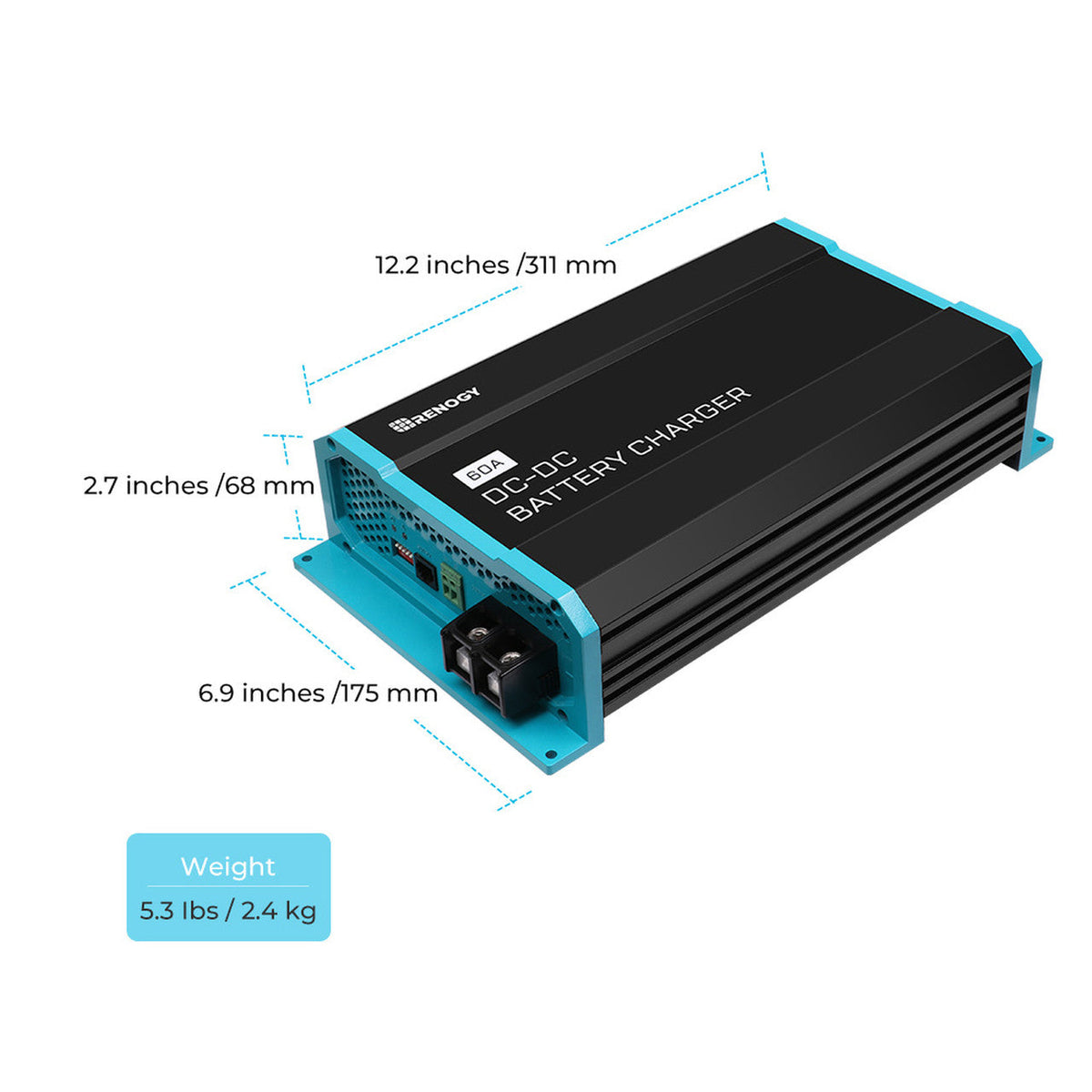 Renogy 60A DC-DC battery charger protection and charging feature