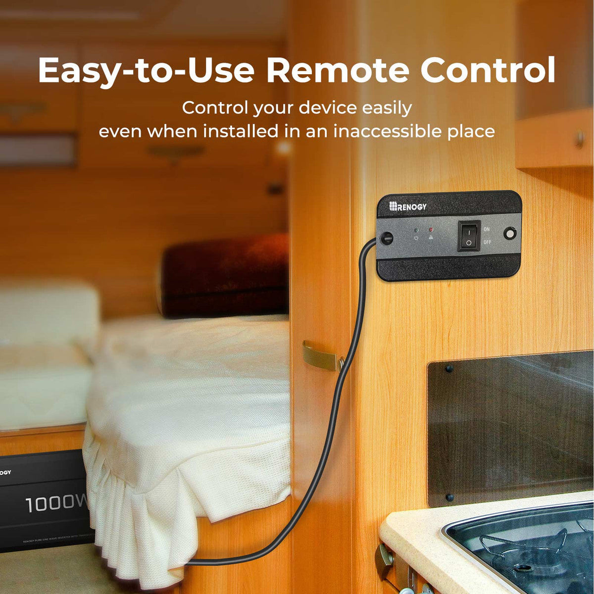 Renogy pure sine wave inverter protection and application feature graphic