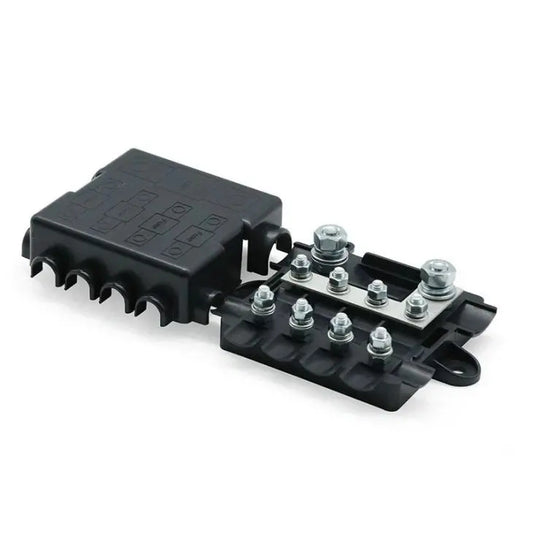 MEGA and MIDI high-current power distribution fuse block with protective cover