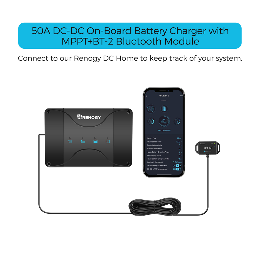 Renogy 12V 50A DC-DC battery charger with MPPT product view