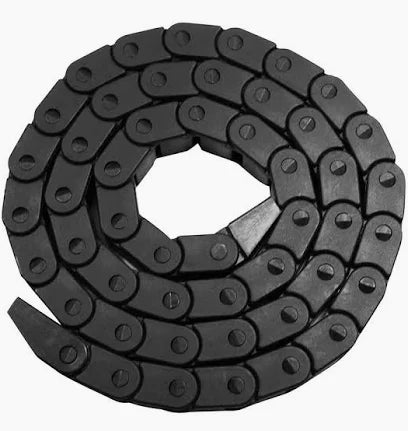 Black 8 x 8 mm PA66 cable drag chain, 1 metre
