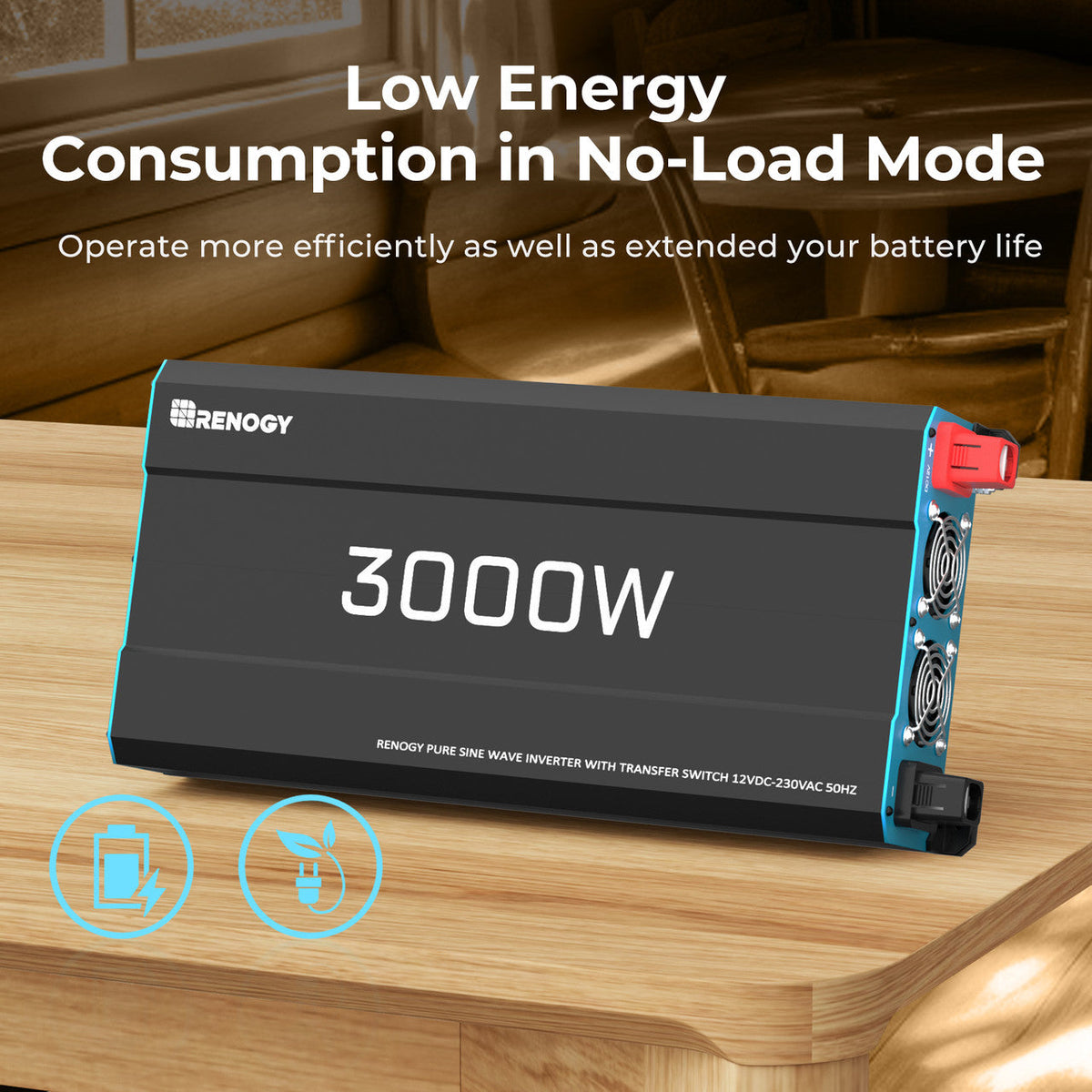 Renogy 3000W 12V inverter remote control and installation feature