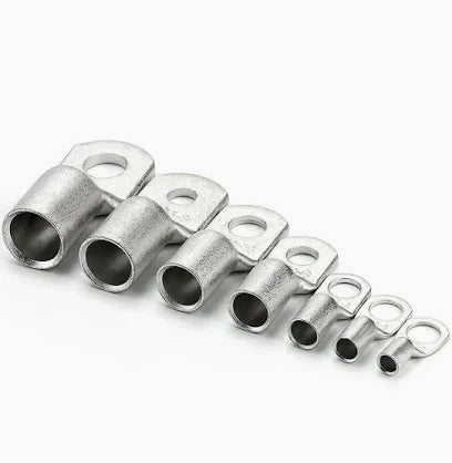 OEX copper battery cable lugs in a range of cable and stud sizes
