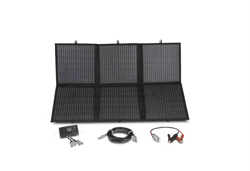 DriveTech 4x4 120W foldable solar blanket kit with regulator and wiring