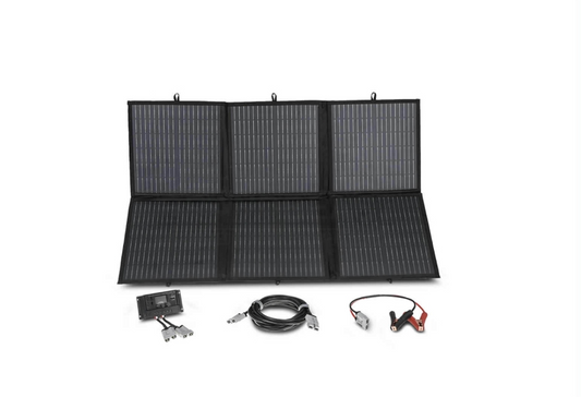 DriveTech 4x4 120W foldable solar blanket kit with regulator and wiring