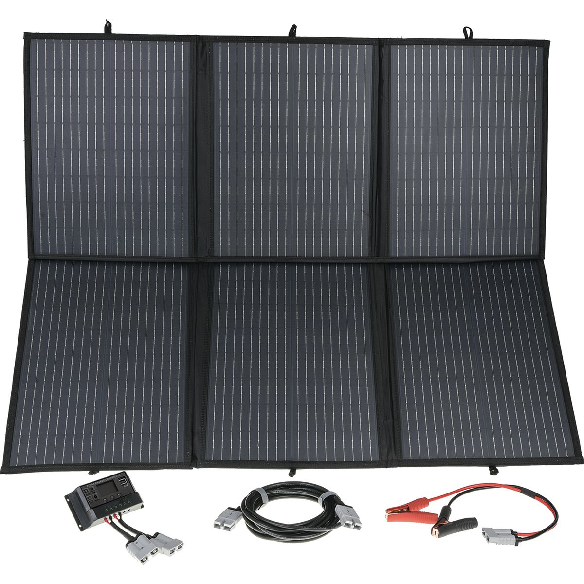 DriveTech 4x4 200W foldable solar blanket kit with regulator and wiring