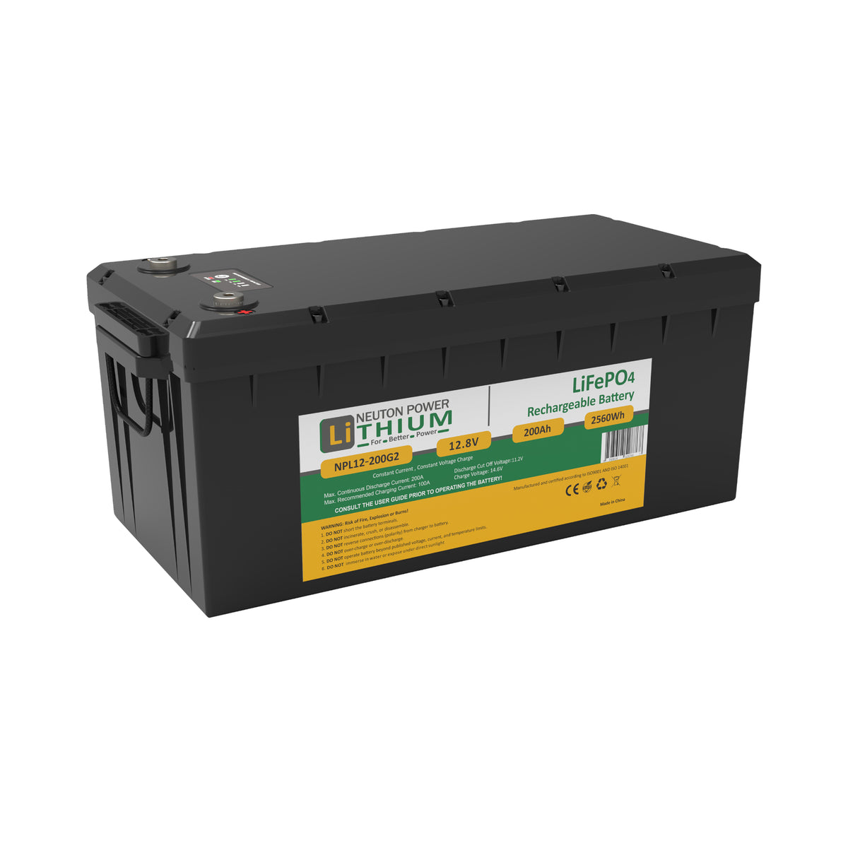 Neuton Power NPL12-200G2 200Ah lithium battery with LCD