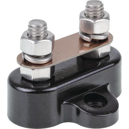 OEX 250 amp dual stud distribution terminal black angle view