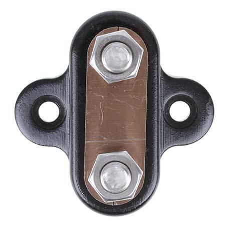 OEX 250 amp dual stud distribution terminal black top view