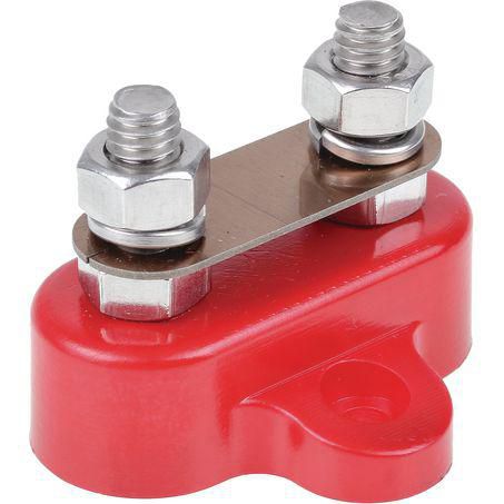 OEX 250 amp dual stud distribution terminal red angle view