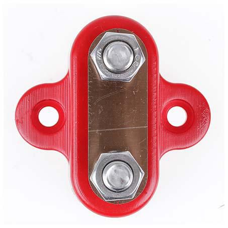 OEX 250 amp dual stud distribution terminal red top view