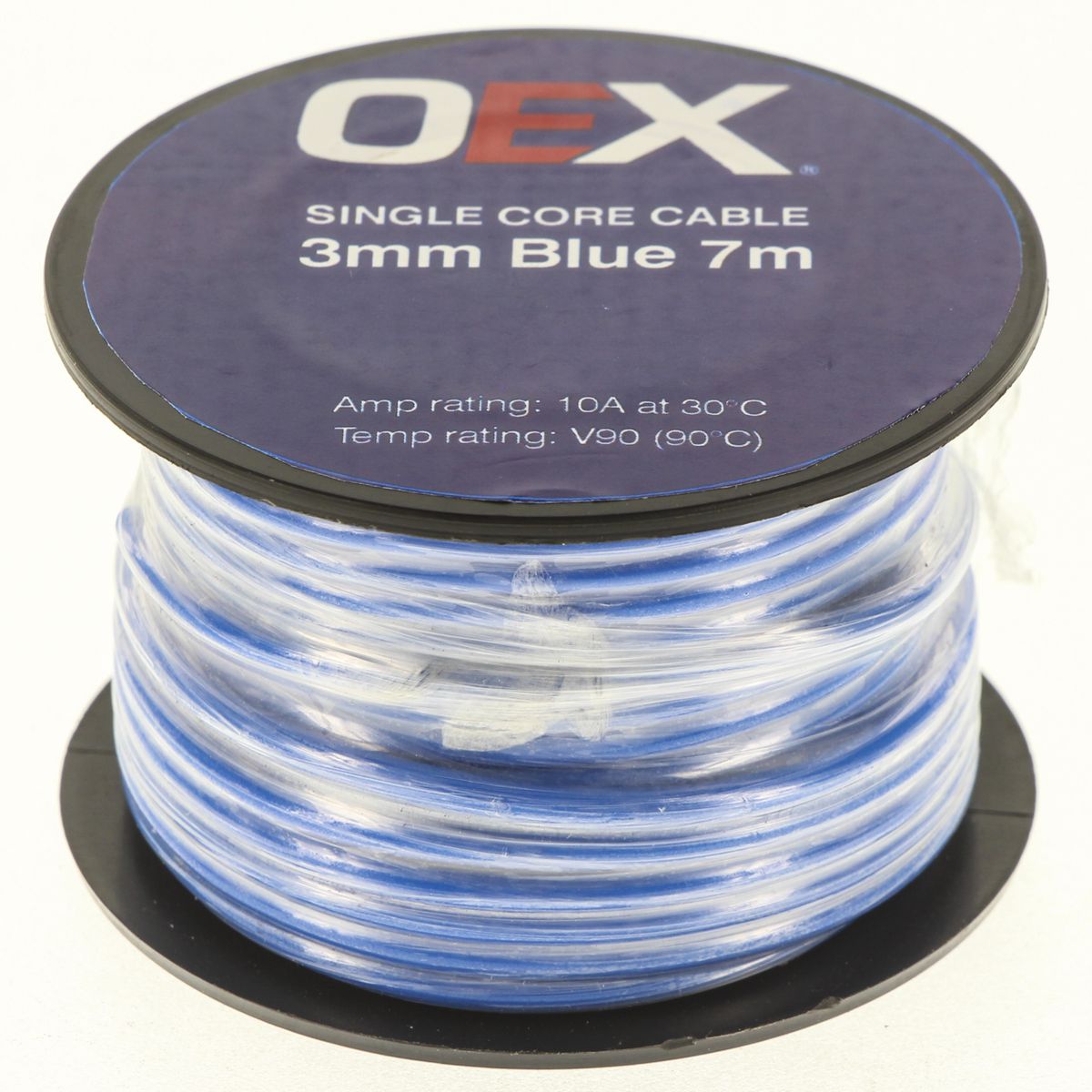 OEX 3mm blue single core automotive cable roll