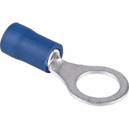 Blue vinyl insulated ring crimp terminal