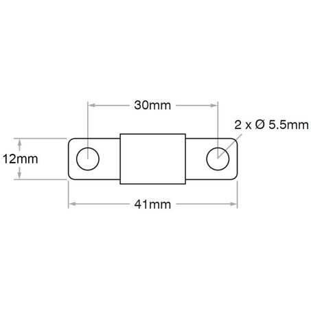 OEX MIDI bolt-on fuse dimensions and mounting centres