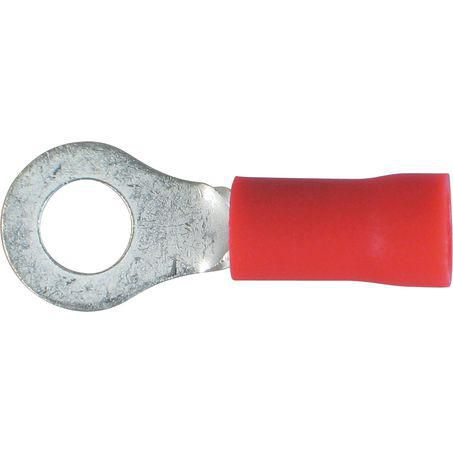 Red vinyl insulated ring crimp terminal