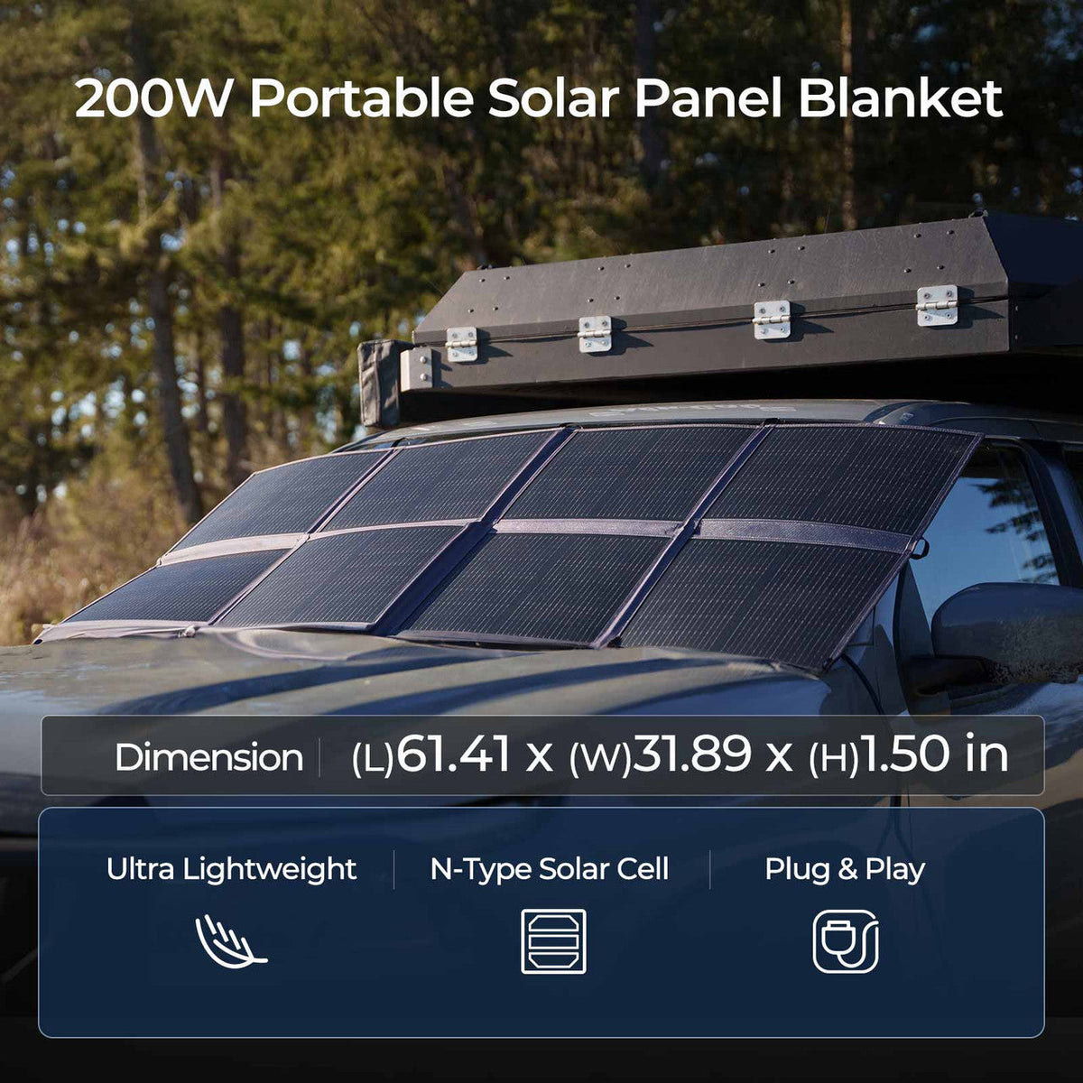 Renogy 200W Lightweight N-Type Portable Solar Panel Blanket – image 2