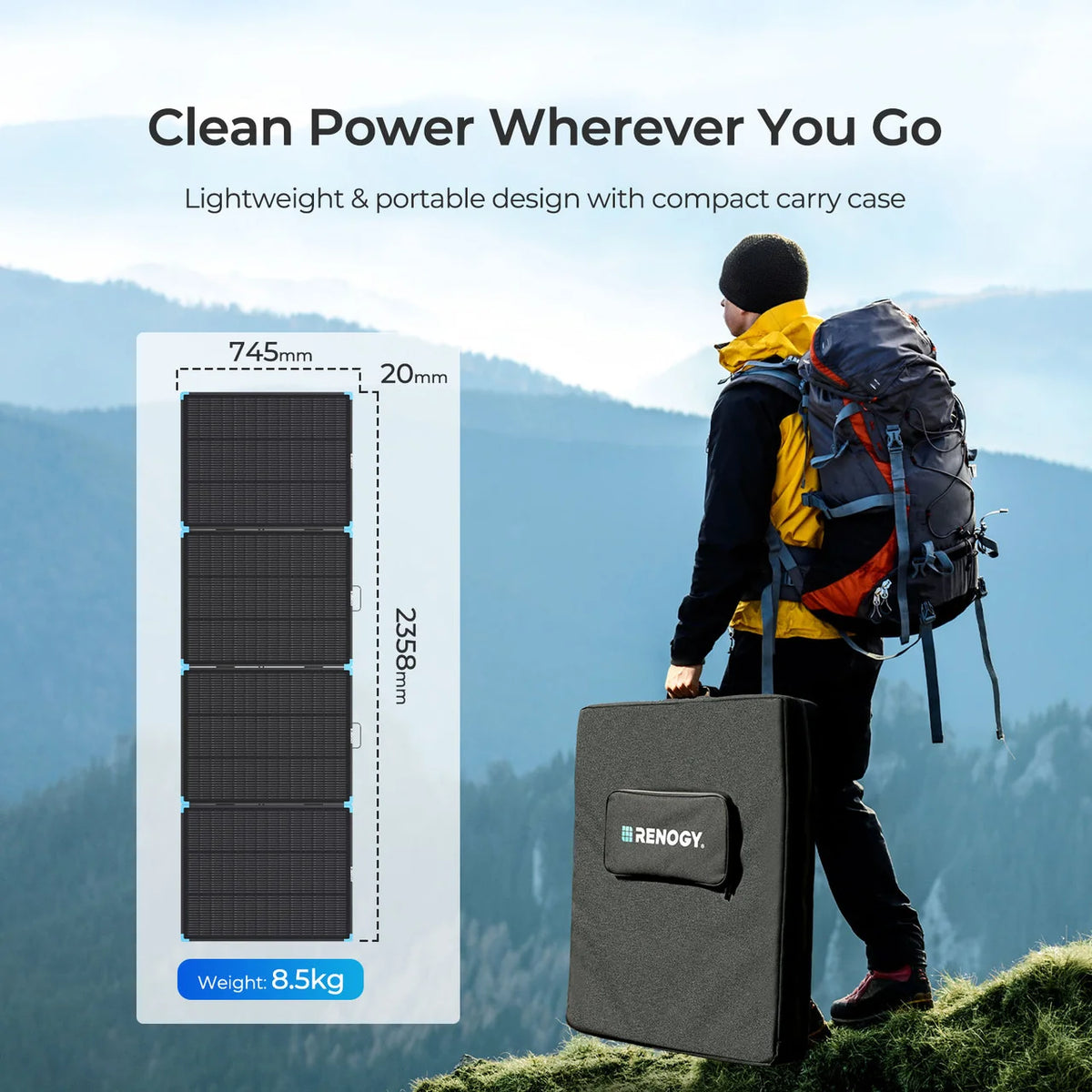 Renogy 300W N-type portable solar panel suitcase image 1