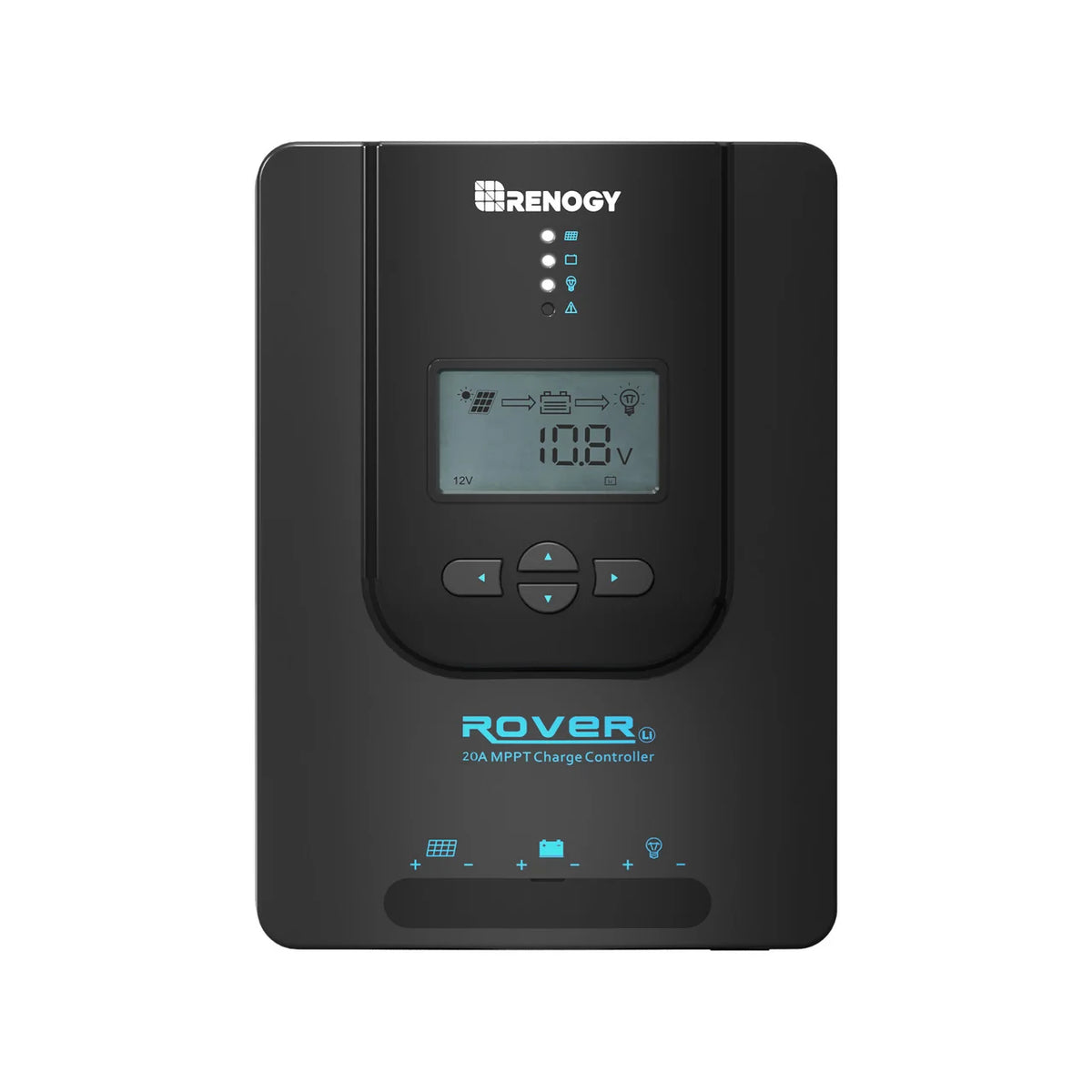 Renogy Rover Li 20A MPPT solar charge controller front view