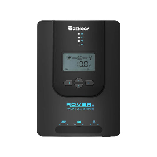 Renogy Rover Li 20A MPPT solar charge controller front view