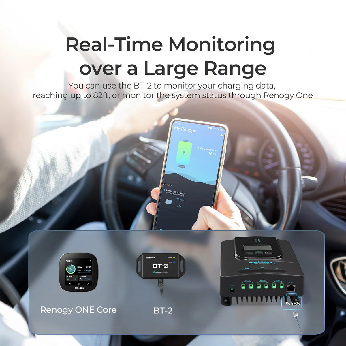 Renogy Rover Li 20A controller optional BT-2 remote monitoring