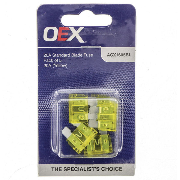 OEX Standard Blade Fuse 20A Yellow