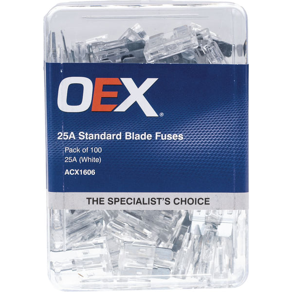OEX Standard Blade Fuse 25A Clear
